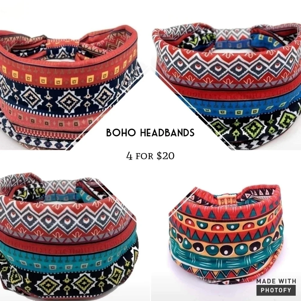 New woman Boho headbands lot of 4